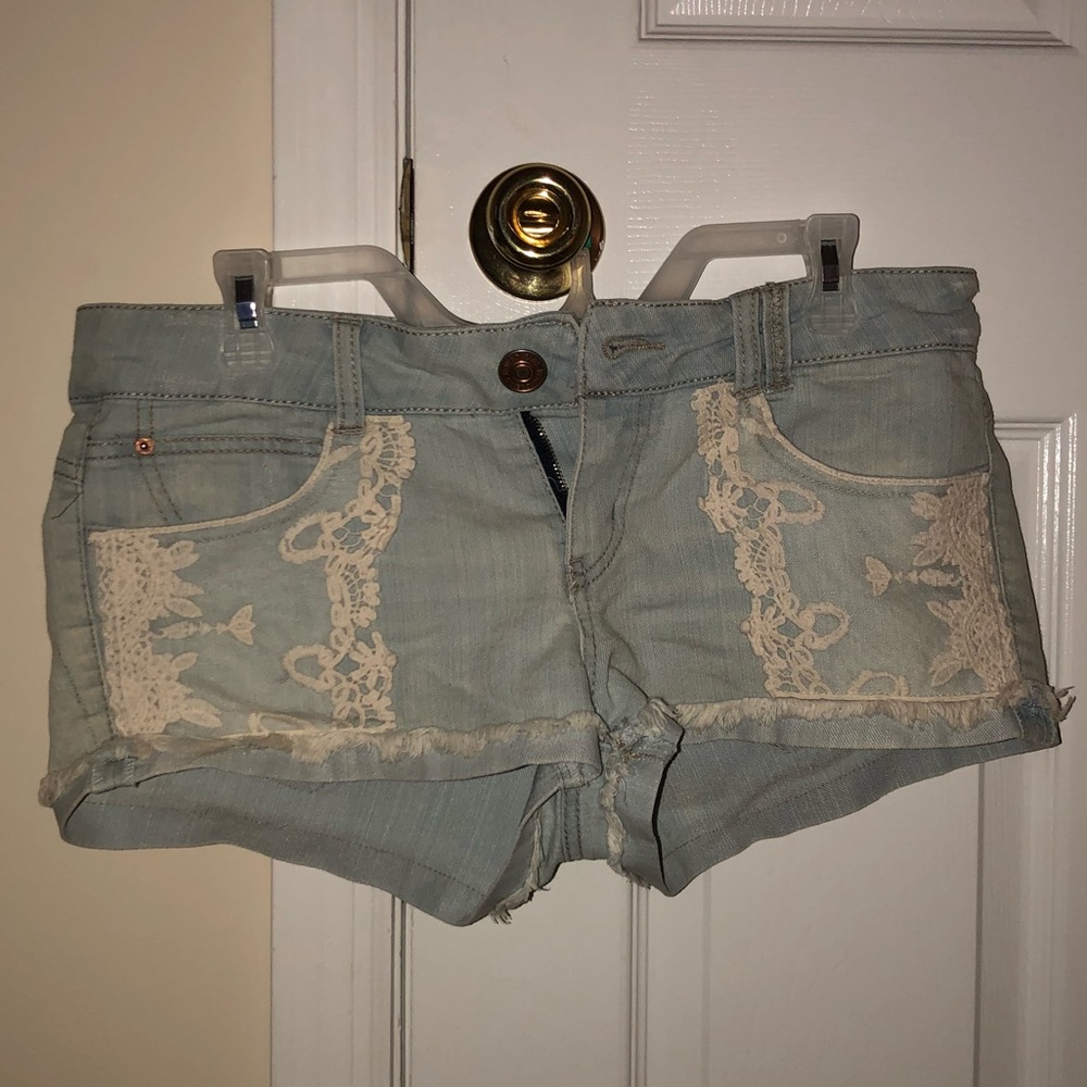 Size 9 Denim and Lace shorts